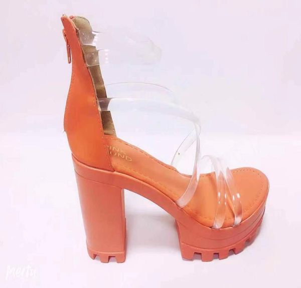 thick highheeled sandals fashion orange pvc jelly sandals narrow band platform transparent shoes5805624, Black
thick highheeled sandals fashion orange pvc jelly sandals narrow band platform transparent shoes5805624, Black