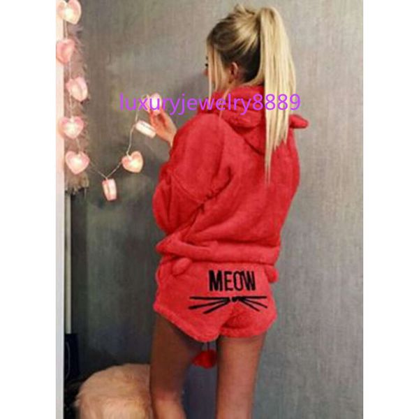 tracksuit women set 2018 autumn warm winter 2 piece woman suits cute cat hoodie sleepwear sweatshirt and short pajamas set, Gray
tracksuit women set 2018 autumn warm winter 2 piece woman suits cute cat hoodie sleepwear sweatshirt and short pajamas set, Gray