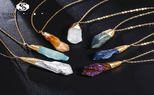 new arrival natural stone pendant necklace for women gold chain charm qua6rtz pendant necklace colorful chakra party jewelry gifts8808980, Silver
new arrival natural stone pendant necklace for women gold chain charm qua6rtz pendant necklace colorful chakra party jewelry gifts8808980, Silver
