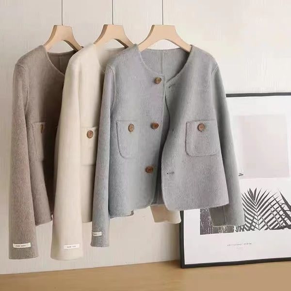 womens wool blends small perfume wind t jacket female spring and fall korean version of the fashion round neck casual short 230905, Black
womens wool blends small perfume wind t jacket female spring and fall korean version of the fashion round neck casual short 230905, Black