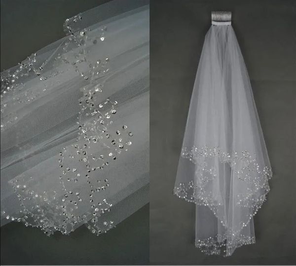 luxury wedding veils wedding bridal veil 2-layer handmade beaded crescent edge bridal accessories veil white and ivory color in stock, Black
luxury wedding veils wedding bridal veil 2-layer handmade beaded crescent edge bridal accessories veil white and ivory color in stock, Black