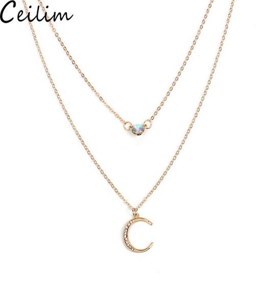 new trendy crystal crescent moon necklaces pendant for women multi layer gold color necklace bohemian party wedding jewelry gifts4489439, Silver
new trendy crystal crescent moon necklaces pendant for women multi layer gold color necklace bohemian party wedding jewelry gifts4489439, Silver