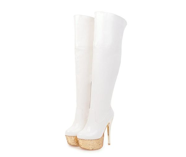 lucyever fashion women patent leather night club boots laides super high heels 15 cm party thigh high boots plus siz6497638, Black
lucyever fashion women patent leather night club boots laides super high heels 15 cm party thigh high boots plus siz6497638, Black