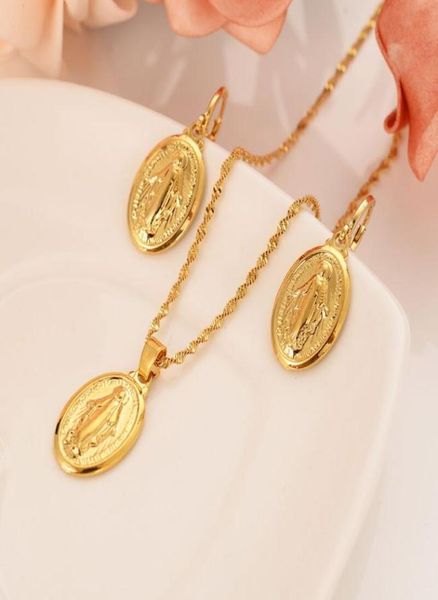 mother virgin mary necklace pendant earrings set 14 k solid fine gold filled catholic religious country set gift for women2390586, Silver
mother virgin mary necklace pendant earrings set 14 k solid fine gold filled catholic religious country set gift for women2390586, Silver