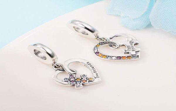 925 sterling silver puzzle piece hearts splittable friendship dangle bead fits european jewelry style charm bracelets7962821, Black
925 sterling silver puzzle piece hearts splittable friendship dangle bead fits european jewelry style charm bracelets7962821, Black