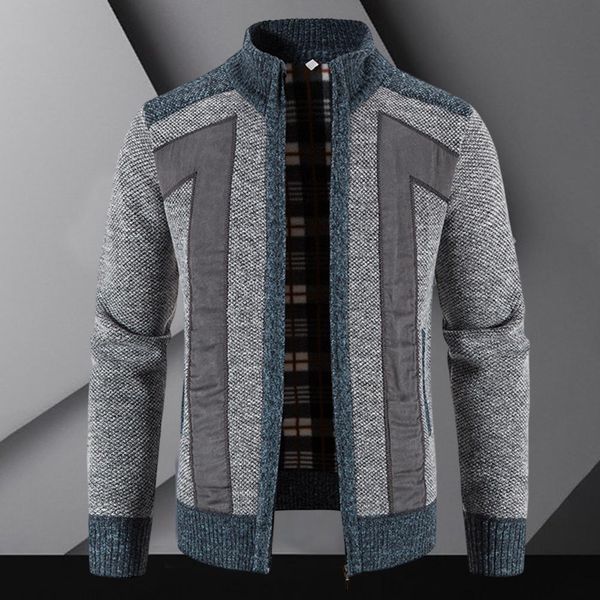 men s jackets winter men coat knit plush contrast colors patchwork breathable thicken long sleeves stand collar warm autumn clothes 230906, Black;brown
men s jackets winter men coat knit plush contrast colors patchwork breathable thicken long sleeves stand collar warm autumn clothes 230906, Black;brown