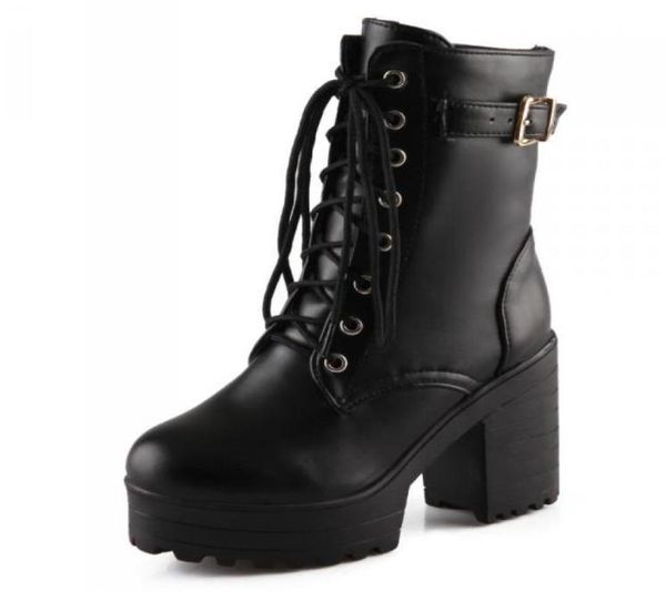fashion female women martin lace up ankle boots black white boots ultra very high heel bootie block chunky heel size 34403233273
fashion female women martin lace up ankle boots black white boots ultra very high heel bootie block chunky heel size 34403233273