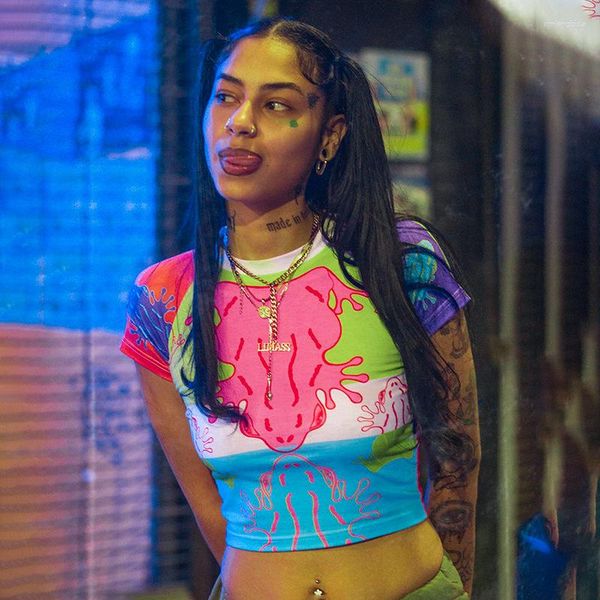 women's t shirts y2k aesthetics colorful frog printing short sleeve t-shirts slim o-neck pullover crop women basic streetwear, White
women's t shirts y2k aesthetics colorful frog printing short sleeve t-shirts slim o-neck pullover crop women basic streetwear, White