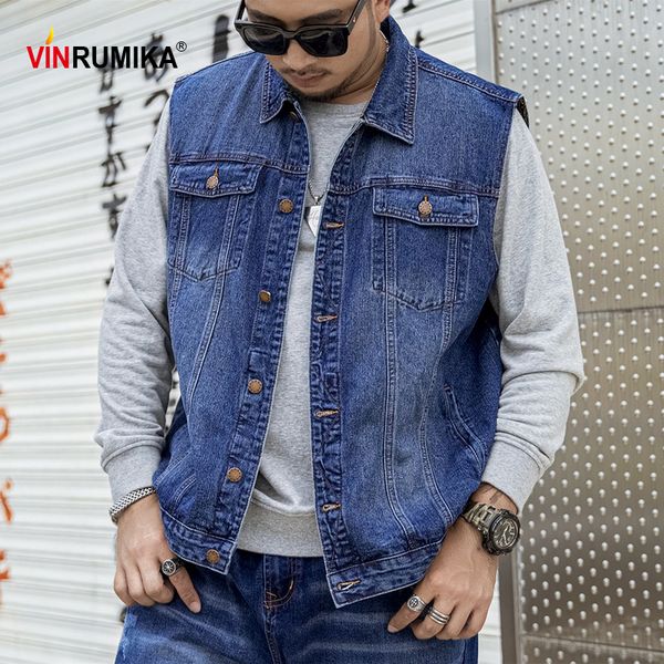 men's vests m 4xl 5xl 6xl 7xl plus size europe casual style autumn spring denim blue vest jacket man cowboy cotton black coats 230905, Black;white
men's vests m 4xl 5xl 6xl 7xl plus size europe casual style autumn spring denim blue vest jacket man cowboy cotton black coats 230905, Black;white
