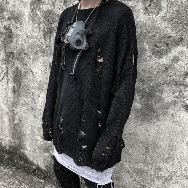 men's sweaters autumn winter men ripped hole oversized punk sweater vintage women couple harajuku hip hop knitted destroyed pull homme, White;black
men's sweaters autumn winter men ripped hole oversized punk sweater vintage women couple harajuku hip hop knitted destroyed pull homme, White;black