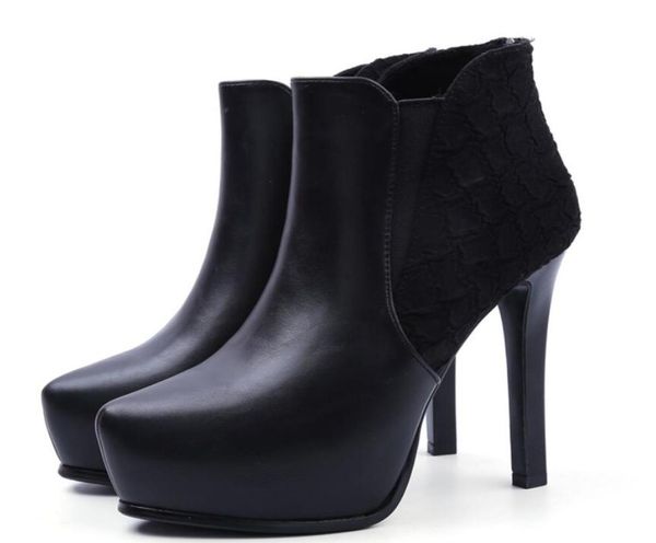 12cm pointed stiletto ankle waterproof platform martin boots highheeled shoes autumn and winter0034631127, Black
12cm pointed stiletto ankle waterproof platform martin boots highheeled shoes autumn and winter0034631127, Black