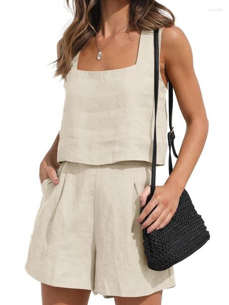 women's tracksuits summer 2pcs outfit sets solid color sleeveless sling vest casual shorts with pockets two piece set women 202340, Gray
women's tracksuits summer 2pcs outfit sets solid color sleeveless sling vest casual shorts with pockets two piece set women 202340, Gray