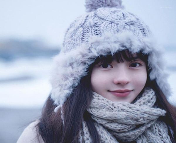women winter cable knit trapper hat fluffy plush trim thick faux fleece lining thermal warm pom pom beanies earflap cap16373736, Blue;gray
women winter cable knit trapper hat fluffy plush trim thick faux fleece lining thermal warm pom pom beanies earflap cap16373736, Blue;gray