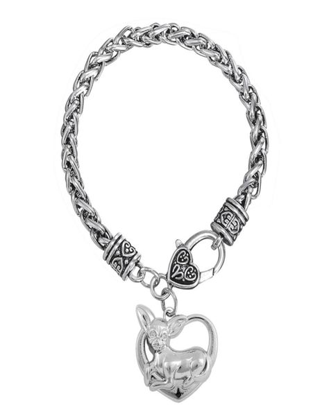 chihuahua heart dog pet charm lobster claw bracelet wheat chain animal lovers jewelry4993644, Golden;silver
chihuahua heart dog pet charm lobster claw bracelet wheat chain animal lovers jewelry4993644, Golden;silver