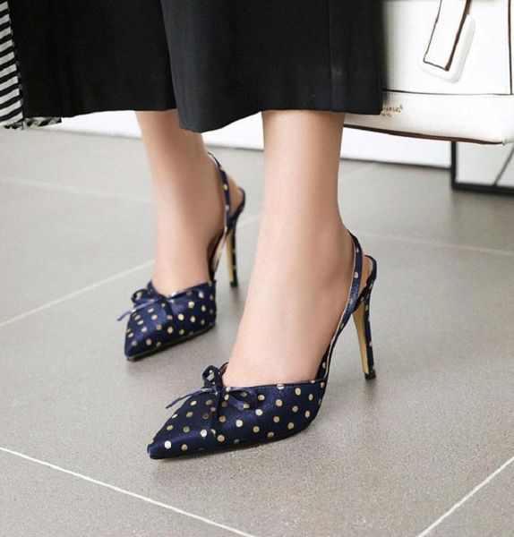 sandals sianie tianie satin navy blue polka dot elegant lady pumps slingback high heels women with butterflyknot big girl shoes9767586, Black
sandals sianie tianie satin navy blue polka dot elegant lady pumps slingback high heels women with butterflyknot big girl shoes9767586, Black