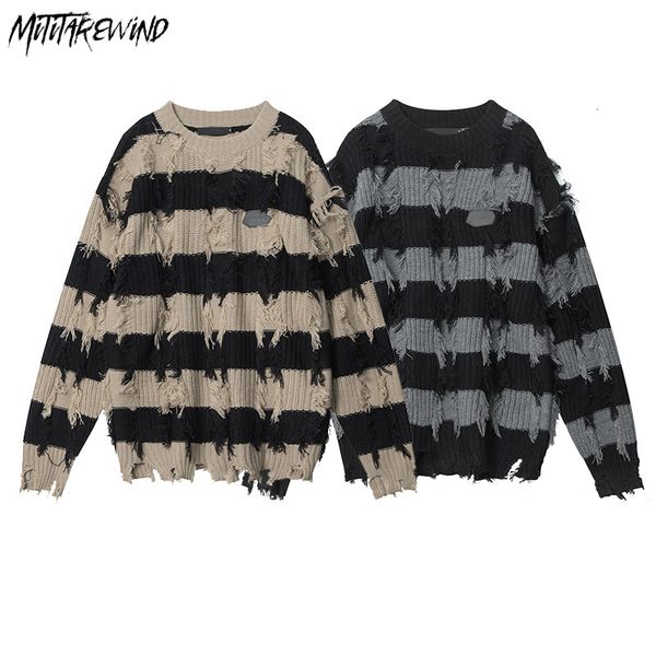 mens sweaters fashion hip hop ripped couple loose casual high street hollow out autumn winter pullover o neck stripe hole 230905, White;black
mens sweaters fashion hip hop ripped couple loose casual high street hollow out autumn winter pullover o neck stripe hole 230905, White;black