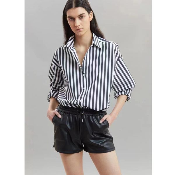 women's polos frnkieshop stripe printed blouse design sense small silhouette vertical style shirt 230905, White
women's polos frnkieshop stripe printed blouse design sense small silhouette vertical style shirt 230905, White