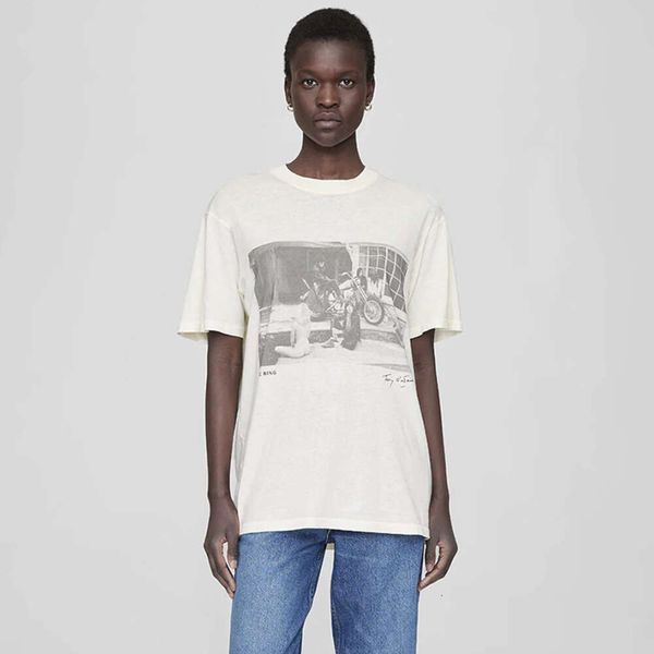 23ss women's t shirt anines bing motorcycle digital t shirts printing cotton light apricot short sleeved t-shirt, White
23ss women's t shirt anines bing motorcycle digital t shirts printing cotton light apricot short sleeved t-shirt, White