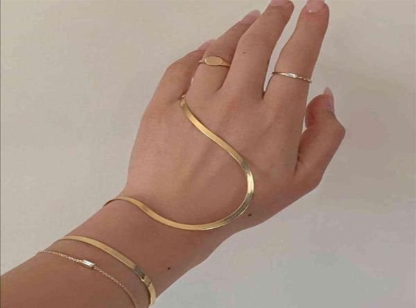 2021stainless steel 4mm herringbone chain gold bracelets bangles for women 18k plated wristbands269j1545580, Black
2021stainless steel 4mm herringbone chain gold bracelets bangles for women 18k plated wristbands269j1545580, Black