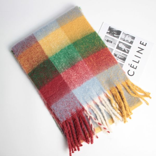 2023 scarf long autumn winter new style thickened shawl fringed neck rainbow check scarf woman, Blue;gray
2023 scarf long autumn winter new style thickened shawl fringed neck rainbow check scarf woman, Blue;gray