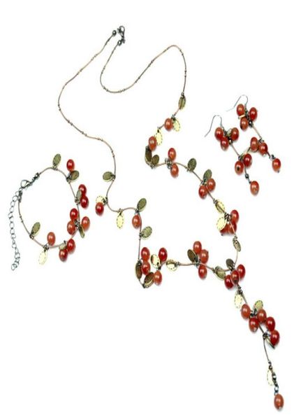 fashion sweet vintage jewelry red acrylic bead cherry string long necklace bracelet earring jewelry set whole 10 sets3447981, Black
fashion sweet vintage jewelry red acrylic bead cherry string long necklace bracelet earring jewelry set whole 10 sets3447981, Black