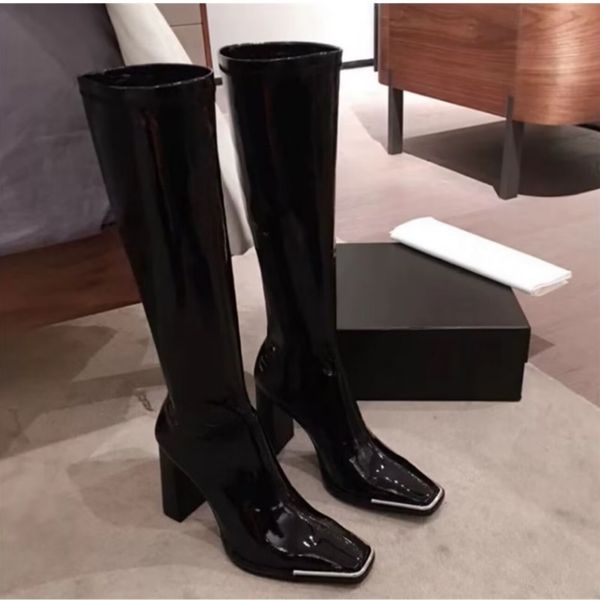 boot's square head boots high heel iron elastic brand design cavalry size 3440 230905, Black
boot's square head boots high heel iron elastic brand design cavalry size 3440 230905, Black