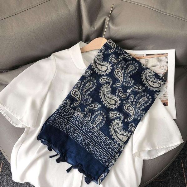 aqua blue wraps autumn and winter densified balinese navy cashew flower scarf shawl, Blue;gray
aqua blue wraps autumn and winter densified balinese navy cashew flower scarf shawl, Blue;gray