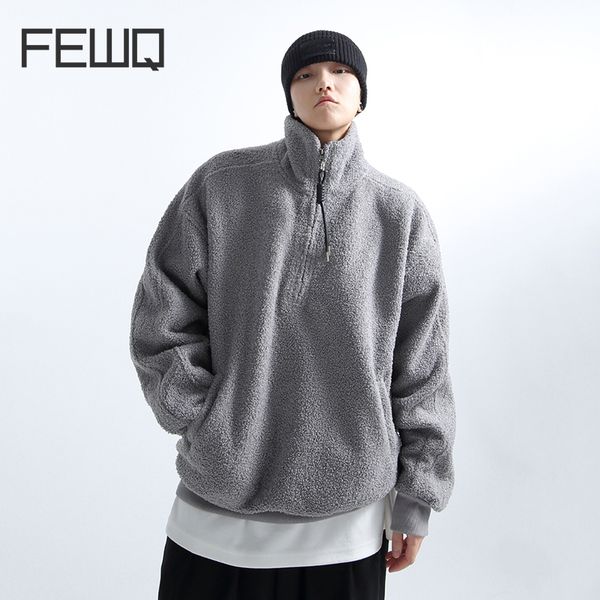 men's sweaters fewq men sweater velvet thick solid zipper half open standing neck outline coat 2023 autumn fashion 24x1398 230905, White;black
men's sweaters fewq men sweater velvet thick solid zipper half open standing neck outline coat 2023 autumn fashion 24x1398 230905, White;black