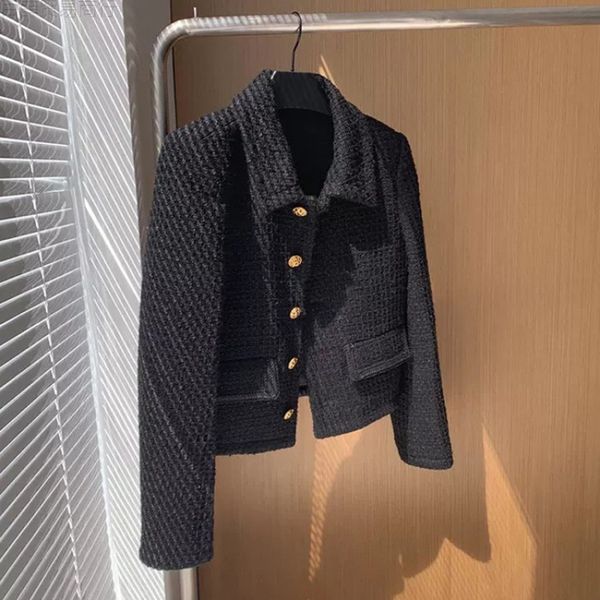 runway fall winter vintage cropped jacket womens korean fashion black casual tweed jackets elegant chic brand outwear coat, Black;brown
runway fall winter vintage cropped jacket womens korean fashion black casual tweed jackets elegant chic brand outwear coat, Black;brown