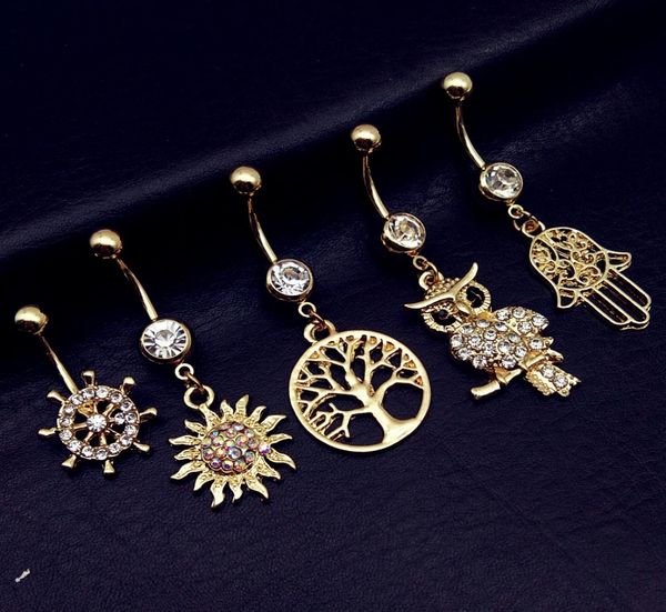 5pcs 2019 new tree of life sun palm hand owl rudder dangle navel belly bar button rings body piercing jewelry1560247, Silver
5pcs 2019 new tree of life sun palm hand owl rudder dangle navel belly bar button rings body piercing jewelry1560247, Silver