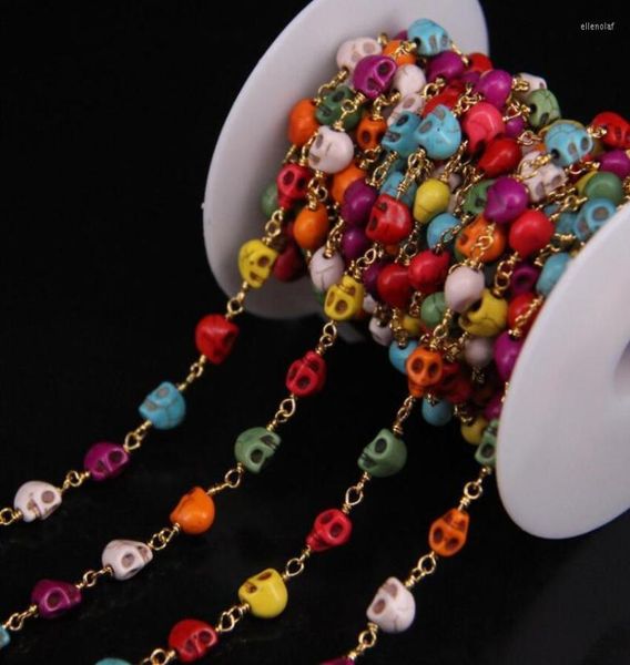chains 5meter/lot mixed turquoises skull shape rosary chain natural gold plate wrapped link diy necklacechains elle223321279, Silver
chains 5meter/lot mixed turquoises skull shape rosary chain natural gold plate wrapped link diy necklacechains elle223321279, Silver