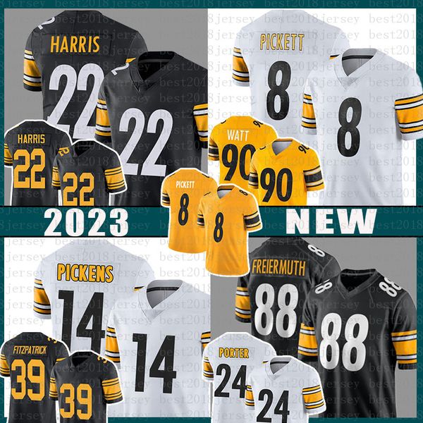 kenny pickett najee harris football jersey men t.j. watt pittsburghs steelers george pickens minkah fitzpatrick pat freiermuth joey porter j, Black;red
kenny pickett najee harris football jersey men t.j. watt pittsburghs steelers george pickens minkah fitzpatrick pat freiermuth joey porter j, Black;red