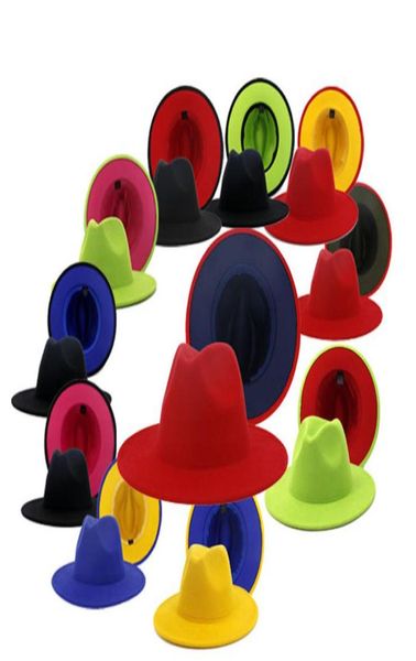 fake wool felt 2 tone different color wide brim women men fedora hat brown red patchwork jazz party formal hat with thin black bel2051617, Blue;gray
fake wool felt 2 tone different color wide brim women men fedora hat brown red patchwork jazz party formal hat with thin black bel2051617, Blue;gray