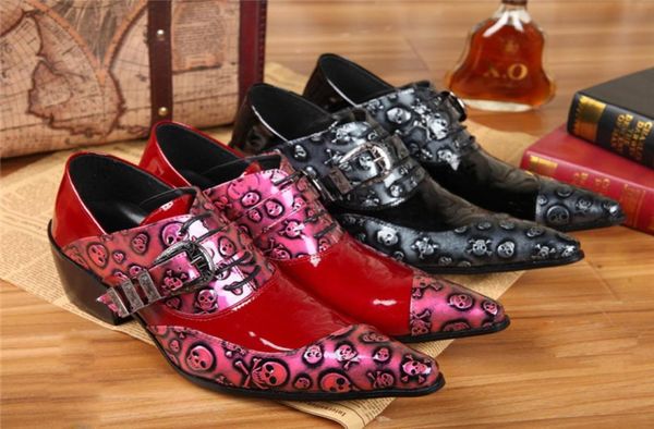 red patent leather business mens shoes skull carving buckle genunie leather oxfords italian male wedding shoes 1189703, Black
red patent leather business mens shoes skull carving buckle genunie leather oxfords italian male wedding shoes 1189703, Black