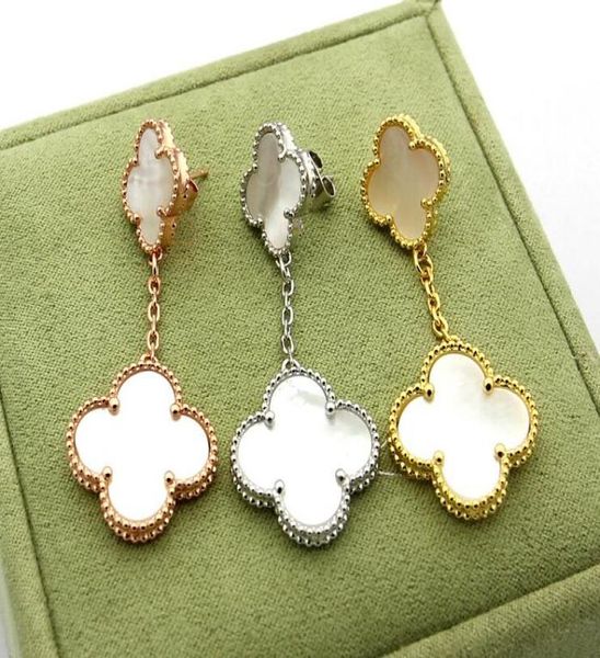 double fourleaf flower earrings black and white red and green shell earrings fashion wild tide female earrings3061174, Golden;silver
double fourleaf flower earrings black and white red and green shell earrings fashion wild tide female earrings3061174, Golden;silver