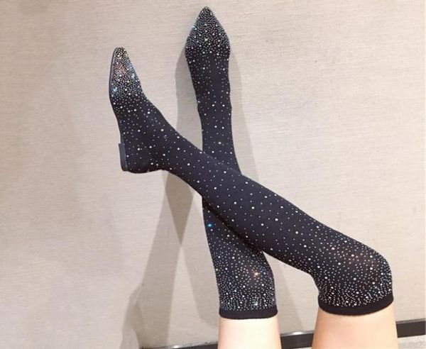 autumn winter over the knee women boots stretch sock boots flat slip on shoes rhinestone pointed toe woman long boot new3187787, Black
autumn winter over the knee women boots stretch sock boots flat slip on shoes rhinestone pointed toe woman long boot new3187787, Black