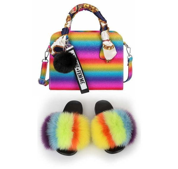 women shoes furry slides and purse real fox fur rainbow sandles with matching purses fluffy slippers for woman with bag match g0913609192, Black
women shoes furry slides and purse real fox fur rainbow sandles with matching purses fluffy slippers for woman with bag match g0913609192, Black