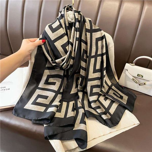 style simple and versatile geometric fashion scarf womens thin imitation silk shawl long large size, Blue;gray
style simple and versatile geometric fashion scarf womens thin imitation silk shawl long large size, Blue;gray