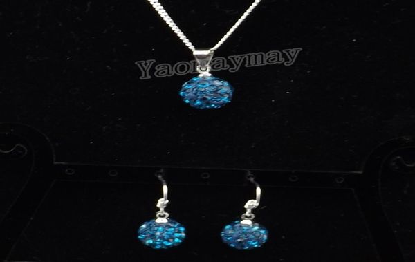 whole 10 sets peacock blue disco ball pendant earrings and silver plated necklace crystal jewelry set for christmas3213403
whole 10 sets peacock blue disco ball pendant earrings and silver plated necklace crystal jewelry set for christmas3213403
