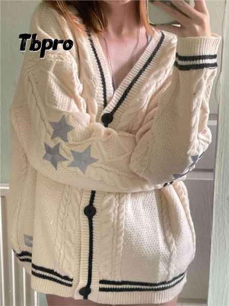 womens sweaters star knit embroidery long sleeve cardigan womenswear pentagram blocking button v neck jumper loose casual stylish sweater 23, White;black
womens sweaters star knit embroidery long sleeve cardigan womenswear pentagram blocking button v neck jumper loose casual stylish sweater 23, White;black