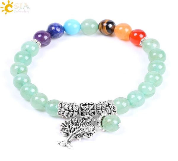 csja 8mm natural stone green aventurine rainbow 7 chakra beads yoga bracelets sell healing bangles tree of life women men je3925914, Black
csja 8mm natural stone green aventurine rainbow 7 chakra beads yoga bracelets sell healing bangles tree of life women men je3925914, Black