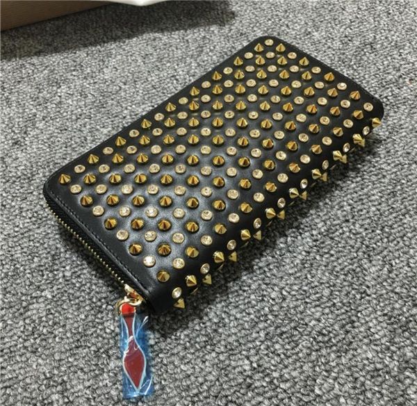 mixed color rivets wallet for women genuine leather spike purse brand designer studded clutch men fashion rivets bags purse with z2308614, Red;black
mixed color rivets wallet for women genuine leather spike purse brand designer studded clutch men fashion rivets bags purse with z2308614, Red;black
