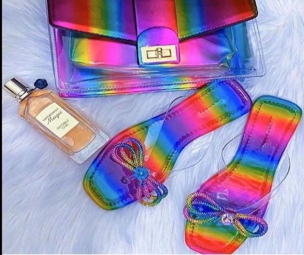 slippers crystal jelly purses and slide set rainbow bow flipflops handbags rhinestone flat slipper bag fashion shoes chanclas muj9383597, Black
slippers crystal jelly purses and slide set rainbow bow flipflops handbags rhinestone flat slipper bag fashion shoes chanclas muj9383597, Black