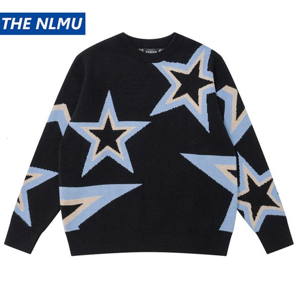 mens sweaters star sweater men autumn winter loose casual knitted pullover harajuku oversized hip hop streetwear y2k 230905, White;black 
mens sweaters star sweater men autumn winter loose casual knitted pullover harajuku oversized hip hop streetwear y2k 230905, White;black