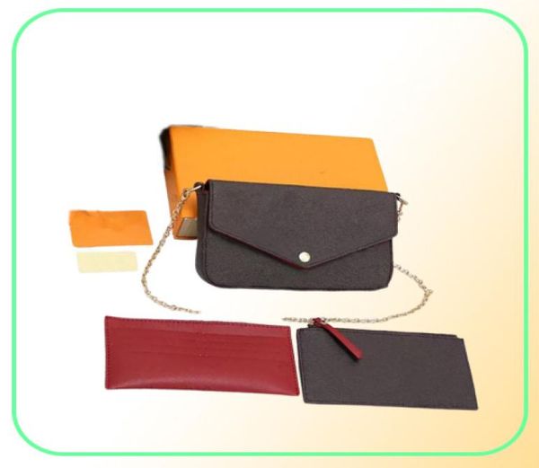 2022 3pcsset women shoulder bag felicie pochette luxury handbag messenger chain strap purse clutch tote function wallet with box8326439, Red;black 
2022 3pcsset women shoulder bag felicie pochette luxury handbag messenger chain strap purse clutch tote function wallet with box8326439, Red;black