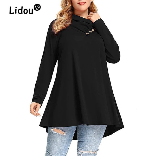 women's plus size tshirt spring autumn ruffle v neck long sleeve with pockets tunic casual solid pullover oversized tee t shirt 230905, Black
women's plus size tshirt spring autumn ruffle v neck long sleeve with pockets tunic casual solid pullover oversized tee t shirt 230905, Black