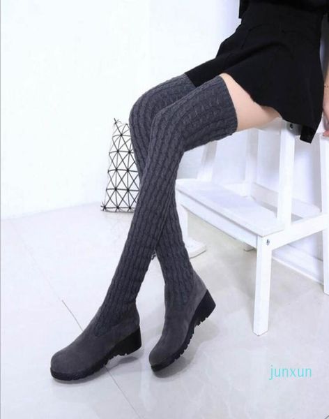 2021 fashion knitted women knee high boots elastic slim autumn winter warm long thigh high boots woman shoes9902239, Black
2021 fashion knitted women knee high boots elastic slim autumn winter warm long thigh high boots woman shoes9902239, Black