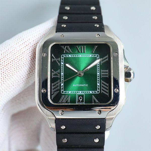 Square slot men's watch 39mm green dial rubber and stainless steel mechanical watch case bracelet fashion dating watch sports watch DHgate watch Montre De Luxe lb, Sapphire mirror
Square slot men's watch 39mm green dial rubber and stainless steel mechanical watch case bracelet fashion dating watch sports watch DHgate watch Montre De Luxe lb, Sapphire mirror