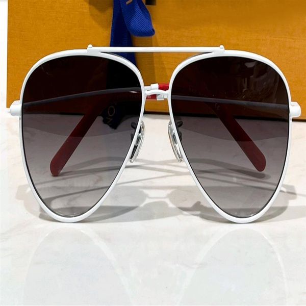 white pilot sunglasses grey gradient metal frame sun glasse fashion sunglasses for women with uv eyewear box283c, White;black
white pilot sunglasses grey gradient metal frame sun glasse fashion sunglasses for women with uv eyewear box283c, White;black