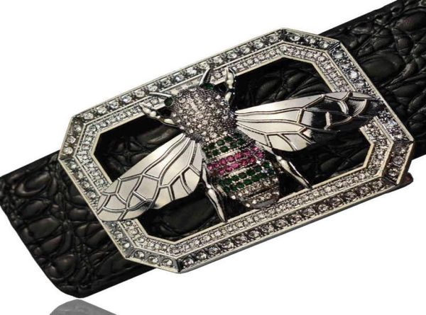 2020 luxury brand rhinestone bee buckle for men fashion crocodile pattern genuine leather belts2070374, Slivery;black
2020 luxury brand rhinestone bee buckle for men fashion crocodile pattern genuine leather belts2070374, Slivery;black